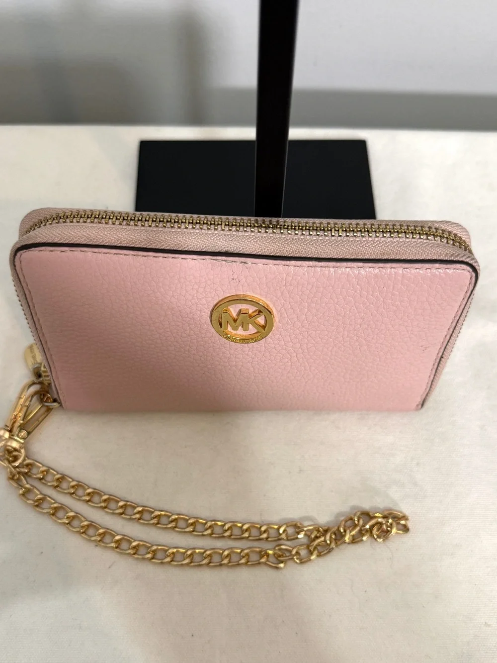 Michael Kors Blush Pink Pebbled Leather Wallet Wristlet with Replacement Strap